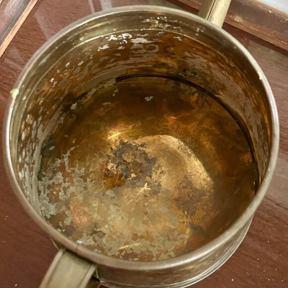 Vintage Hammered Brass Watering Can – 14” Long, Rustic Decor - Picture 5 of 15